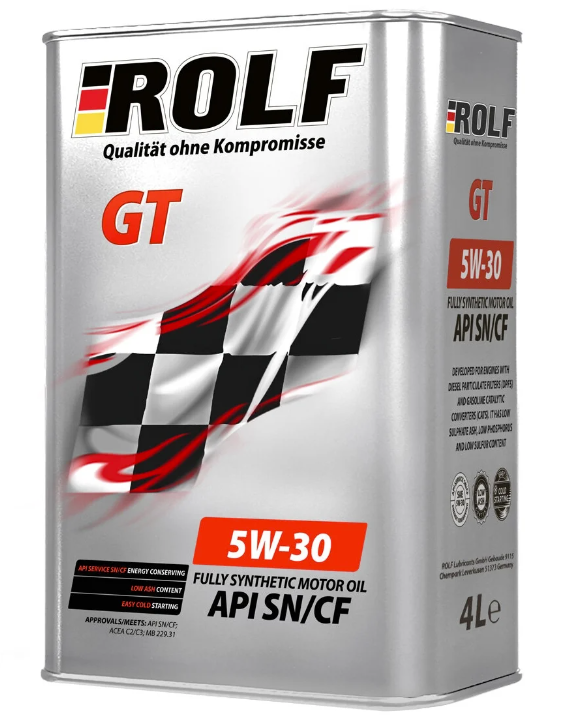 Моторное масло ROLF 5W-30 GT SN/CF C2/C3 (металл), 4л